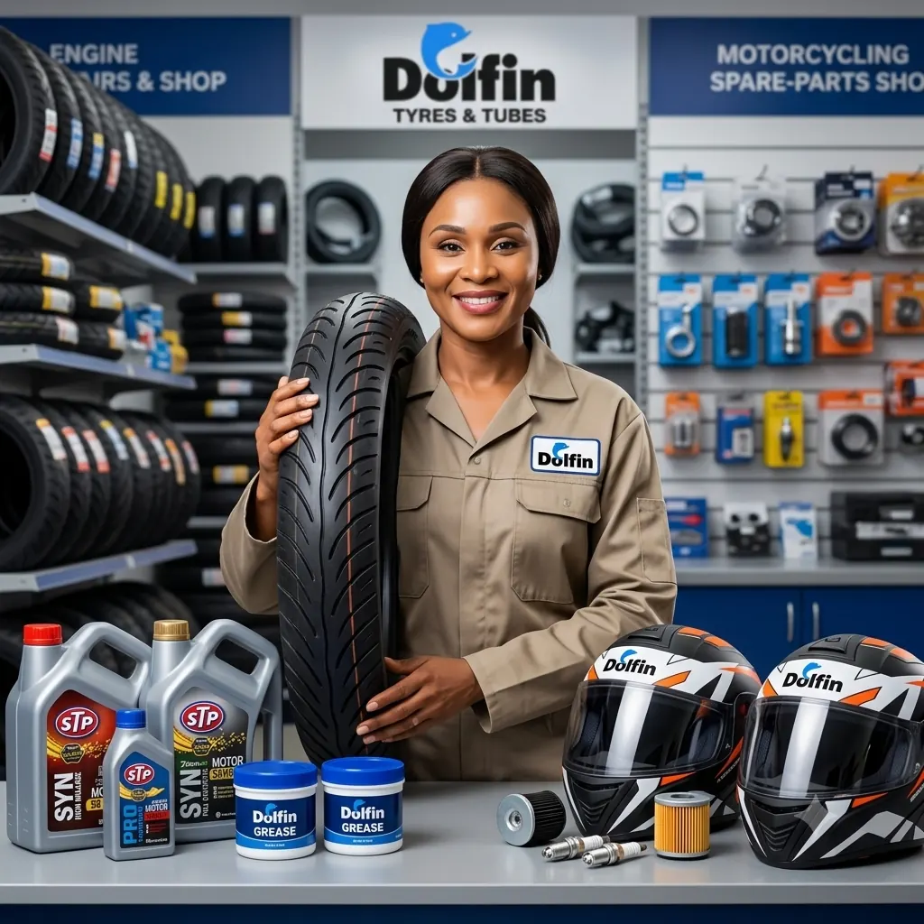 Motorcycle products specialist assisting a customer